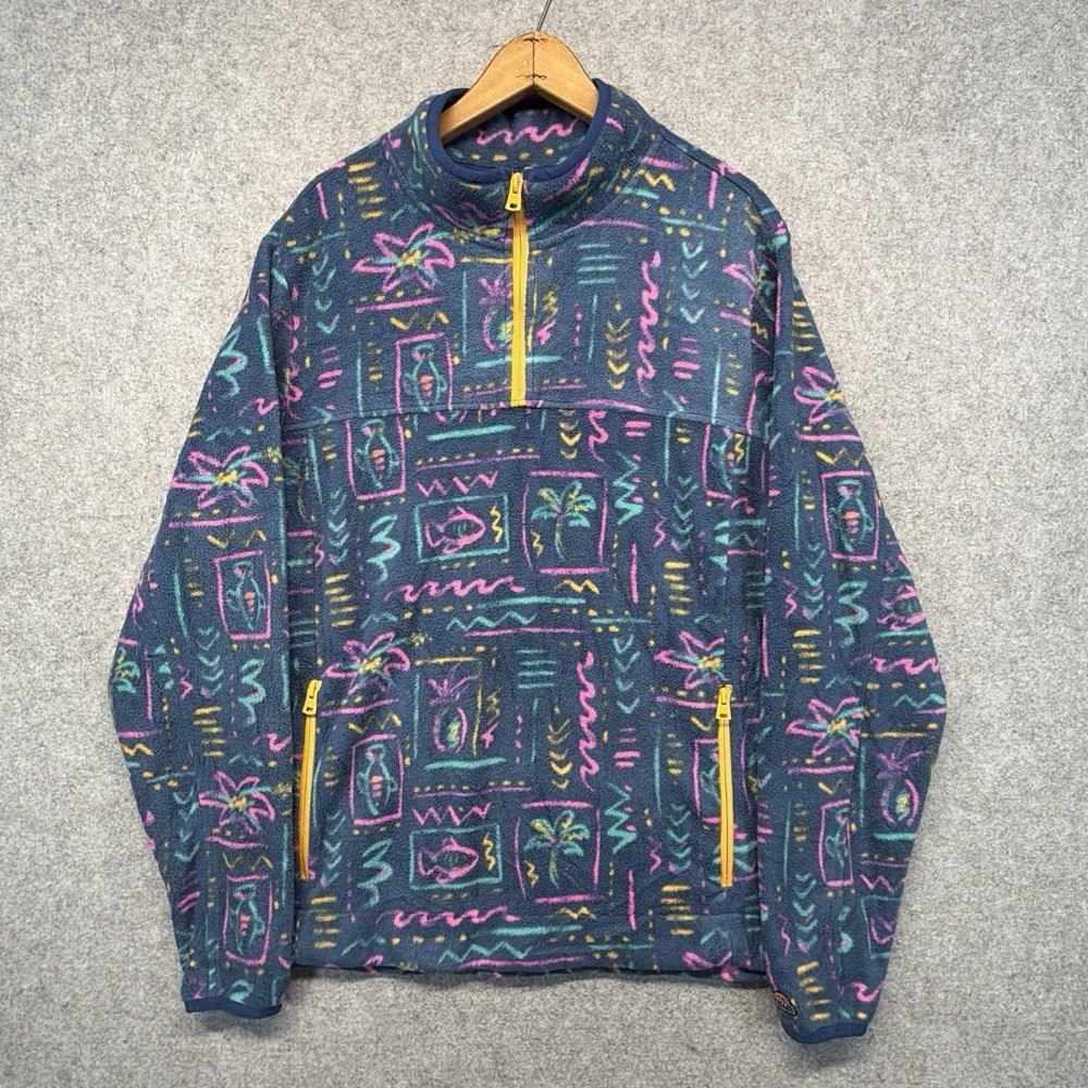 Chubbies Mens Apres Party Quarter 1/4 Zip Pullover Jacket Size XL Fleece Blue